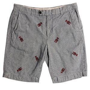 Brooks Brothers Shorts Bermuda Lobster Crabs All Over Print Cotton Mens Size W34